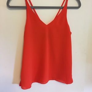 Bright Red-Orange Topshop Top